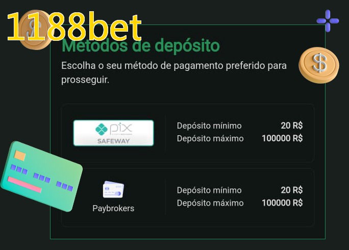 O cassino 1188betbet oferece uma grande variedade de métodos de pagamento